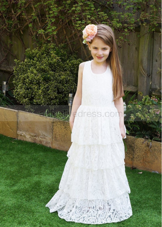 Ivory Lace Cupcake Flower Girl Dress